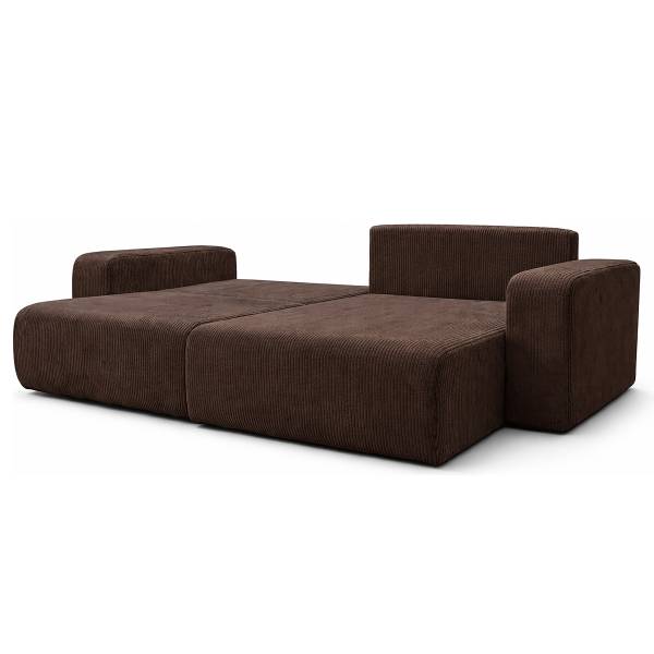 Ecksofa DANO mit Schlaffunktion Typ B Cordstoff Poppy: Schokobraun