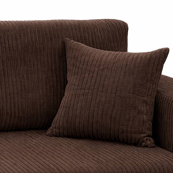 Ecksofa DANO mit Schlaffunktion Typ B Cordstoff Poppy: Schokobraun