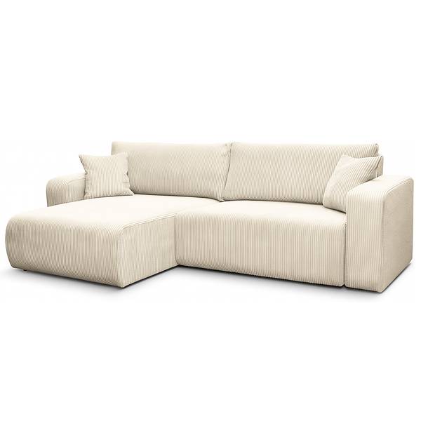 Ecksofa DANO mit Schlaffunktion Typ B Cordstoff Poppy: Beige