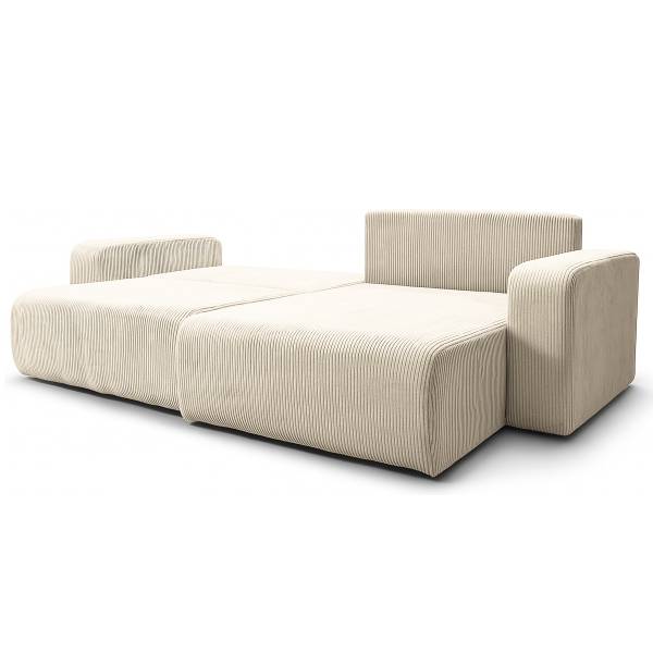 Ecksofa DANO mit Schlaffunktion Typ B Cordstoff Poppy: Beige