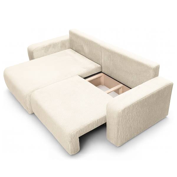 Ecksofa DANO mit Schlaffunktion Typ B Cordstoff Poppy: Beige