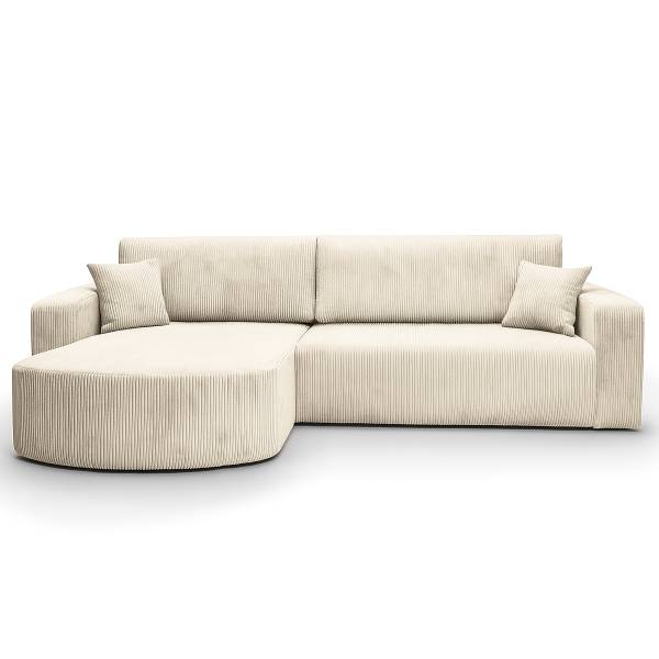 Ecksofa DANO mit Schlaffunktion Typ B Cordstoff Poppy: Beige