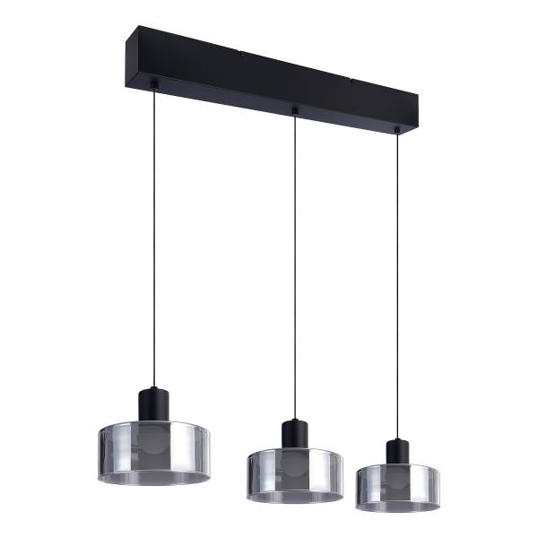 Höhenverstellbare Pendelleuchte BREON Farbglas / Eisen - 3-flammig - Comfort Lift