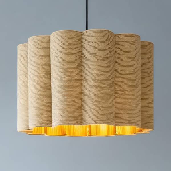 Pendelleuchte CIREL Samt / Eisen - 1-flammig - Beige