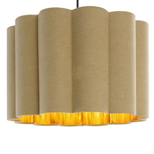 Pendelleuchte CIREL Samt / Eisen - 1-flammig - Beige