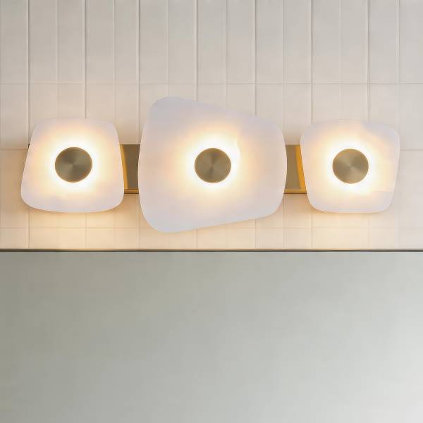 Wandlamp Denvor marmer/ijzer - 3-lichts