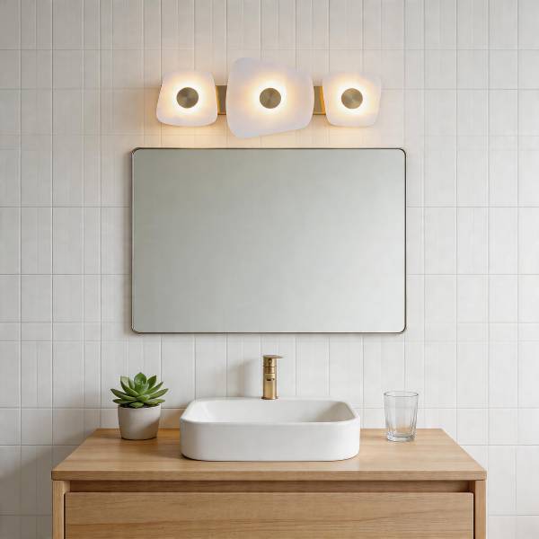 Wandlamp Denvor marmer/ijzer - 3-lichts