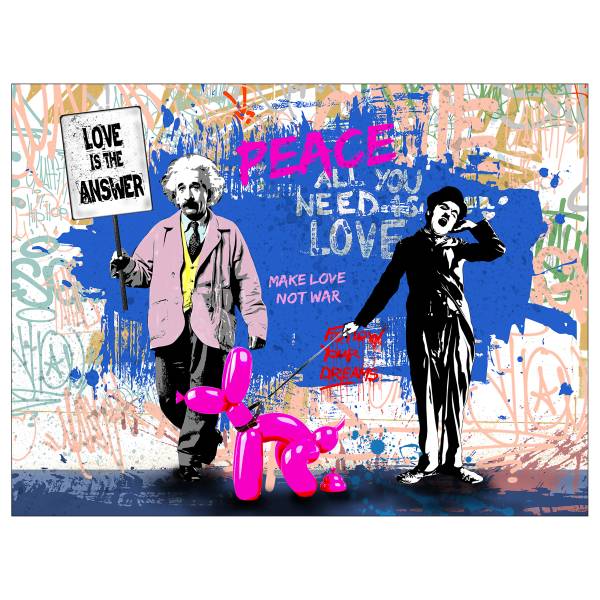 Quadro di vetro Love Is The Answer Vetro - Multicolore - 60 x 80 cm