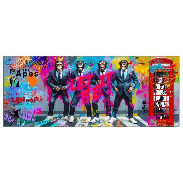 Tableau verre Graffiti Gang Verre clair - multicolore - 125 x 50 cm