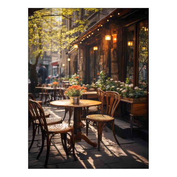 Quadro di vetro Little Street Cafe A Vetro - Multicolore