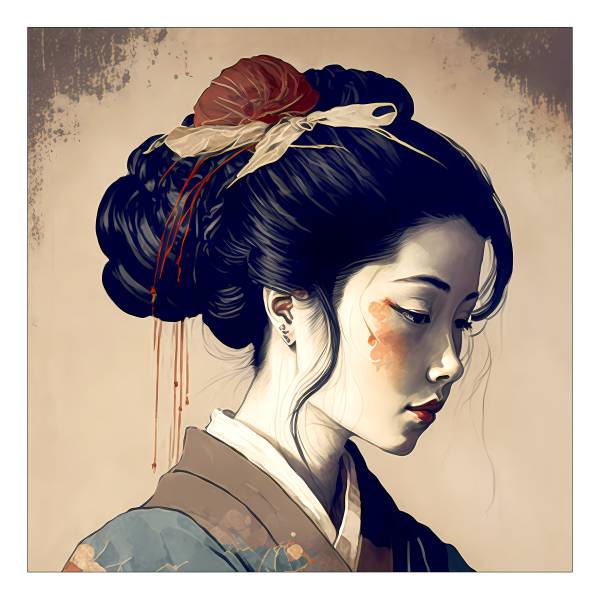 Quadro di vetro Geisha A Vetro - Multicolore