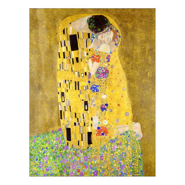 Glasbild Klimt Der Kuss Klarglas - Mehrfarbig