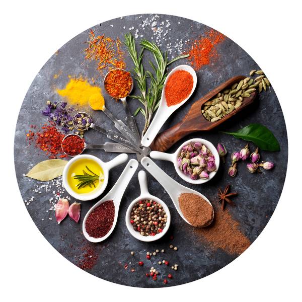 Quadro di vetro Spicery rotondo A Vetro - Multicolore