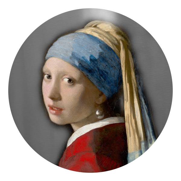 Glazen afbeelding Verrmeer Meisje Parel transparant glas - meerdere kleuren