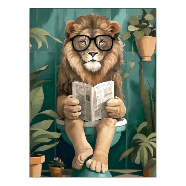 Glazen afbeelding Funny Lion transparant glas - meerdere kleuren