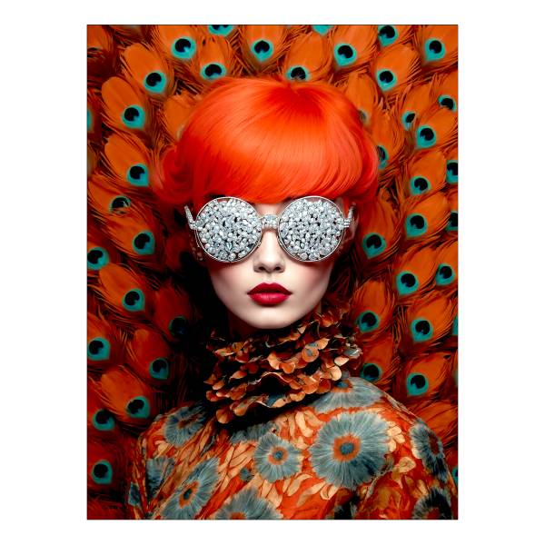 Glazen afbeelding Bling Bling Lady transparant glas - meerdere kleuren