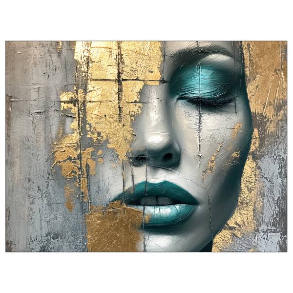 Glazen afbeelding Painted Face transparant glas - meerdere kleuren