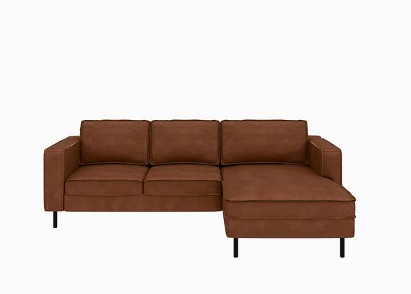 Ecksofa DOGGA mit opt. Schlaffunktion Kunstleder Crispina: Braun - Schlaffunktion - Bettkasten