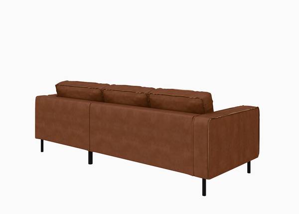 Ecksofa DOGGA mit opt. Schlaffunktion Kunstleder Crispina: Braun - Schlaffunktion - Bettkasten