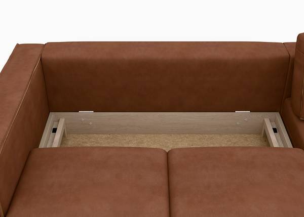 Ecksofa DOGGA mit opt. Schlaffunktion Kunstleder Crispina: Braun - Schlaffunktion - Bettkasten
