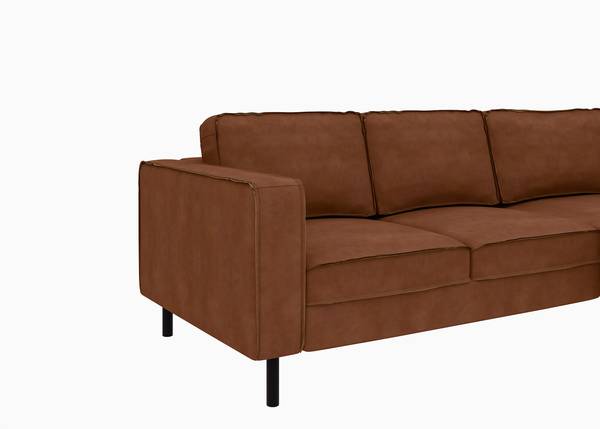 Ecksofa DOGGA mit opt. Schlaffunktion Kunstleder Crispina: Braun - Schlaffunktion - Bettkasten