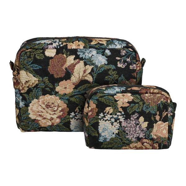 Set toilettassen Niaro polyester - zwart mix