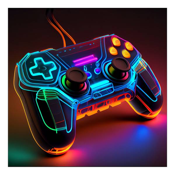 Glasbild Neon Controller Typ A Klarglas - Multicolor