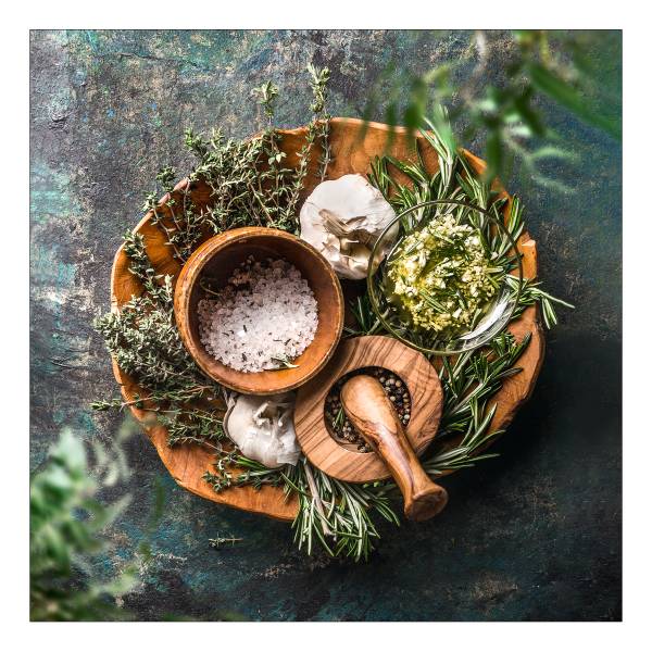 Quadro di vetro Herb Bowl Vetro - Multicolore - 20 x 20 cm
