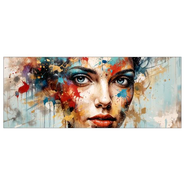 Quadro vetro Colorful Woman Portrait C Vetro - Multicolore