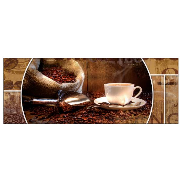 Kunstdruck Coffee composition I Klarglas - Braun / Weiß - 125 x 50 cm