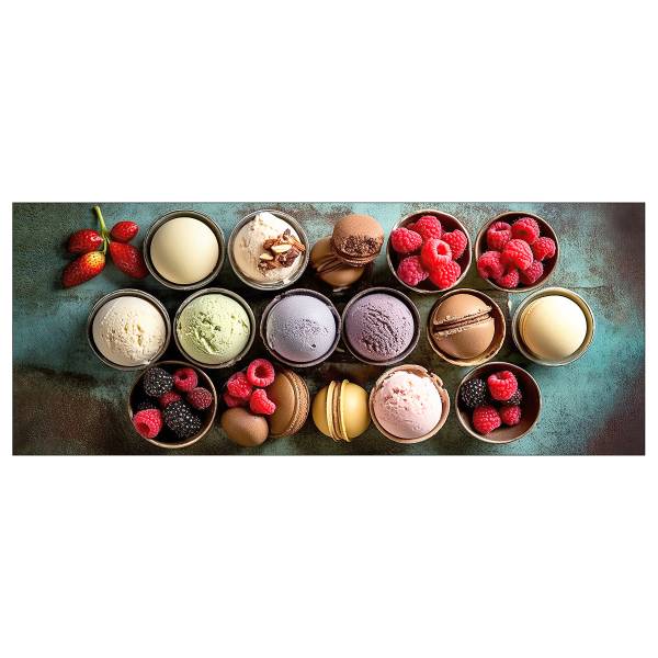 Glasbild Fruits and Ice Cream Klarglas - Multicolor