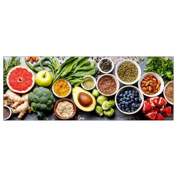 Glasbild Fruits and vegetables Klarglas - Multicolor - 80 x 30 cm