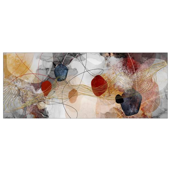 Glasbild Line And Shapes Klarglas - Multicolor - 125 x 50 cm