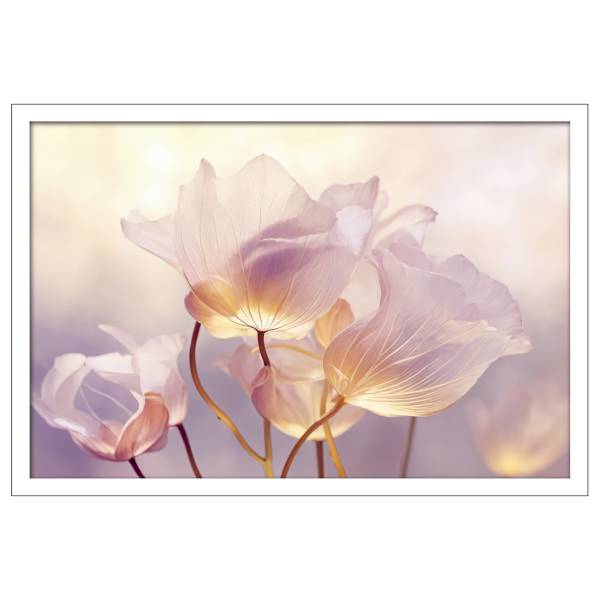 Leinwandbild Transparent Flowers Papier - Multicolor