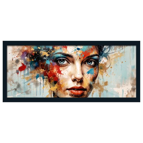 Quadro Colorful Woman Protrait Carta - Multicolore