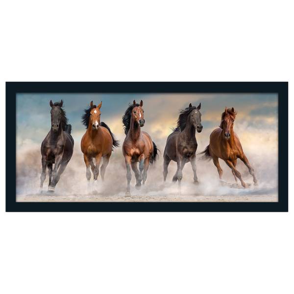 Quadro 5 Horses Carta - Multicolore