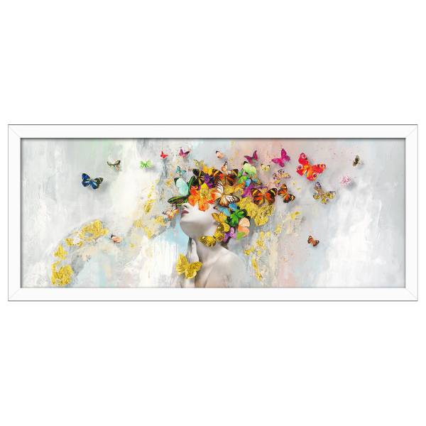 Quadro Butterflies In The Face Carta - Multicolore