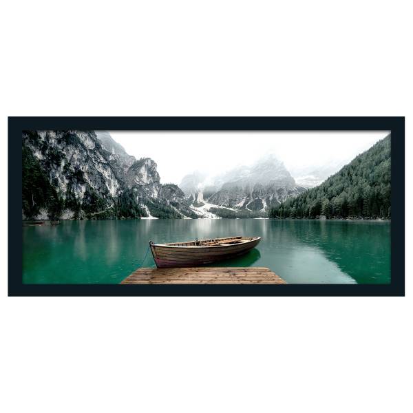 Toile Wildsee Marron - Gris - Vert - Bois manufacturé - Papier - 130 x 60 x 2 cm