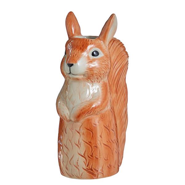 Vase HAZEL Eichhörnchen Steinzeug - Braun