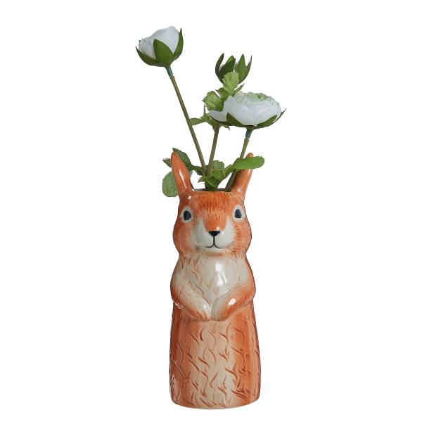 Vase HAZEL Eichhörnchen Steinzeug - Braun
