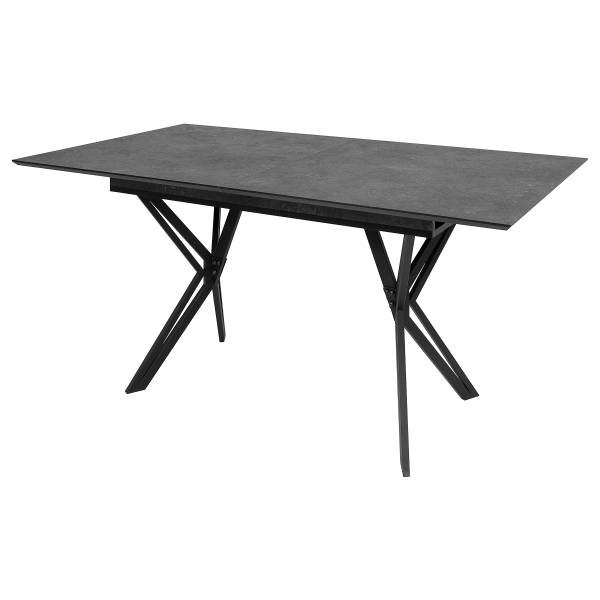 Table extensible Ahoro Noir - Acier - 160 x 76 x 90 cm