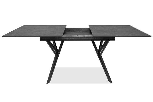 Table extensible Ahoro Noir - Acier - 160 x 76 x 90 cm