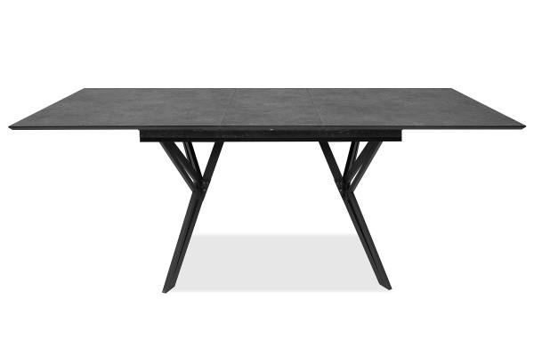 Table extensible Ahoro Noir - Acier - 160 x 76 x 90 cm