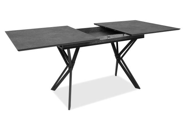 Table extensible Ahoro Noir - Acier - 160 x 76 x 90 cm