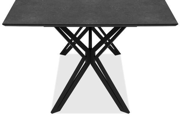 Table extensible Ahoro Noir - Acier - 160 x 76 x 90 cm