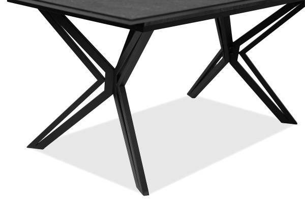 Table extensible Ahoro Noir - Acier - 160 x 76 x 90 cm