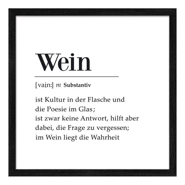 Houten afbeelding Rotwein Definition transparant glas/MDF - zwart/wit