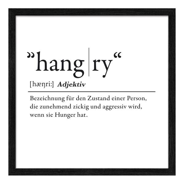 Image en bois Hangry Verre clair / MDF - Noir / Blanc