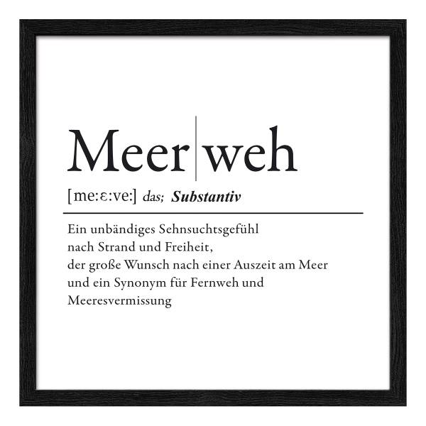 Houten afbeelding Meerweh transparant glas/MDF - zwart/wit