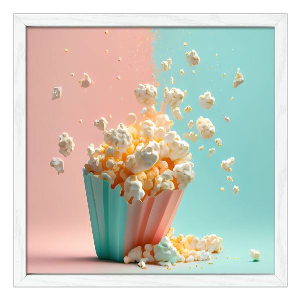 Holzbild Popcorn Klarglas / MDF - Multicolor
